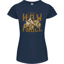 Quad Bike How I Roll Womens Petite Cut T-Shirt Navy Blue