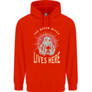 Queen Witch Funny Halloween Wife Girlfriend Childrens Kids Hoodie Bright Red