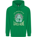 Queen Witch Funny Halloween Wife Girlfriend Childrens Kids Hoodie Irish Green