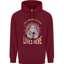 Queen Witch Funny Halloween Wife Girlfriend Childrens Kids Hoodie Maroon