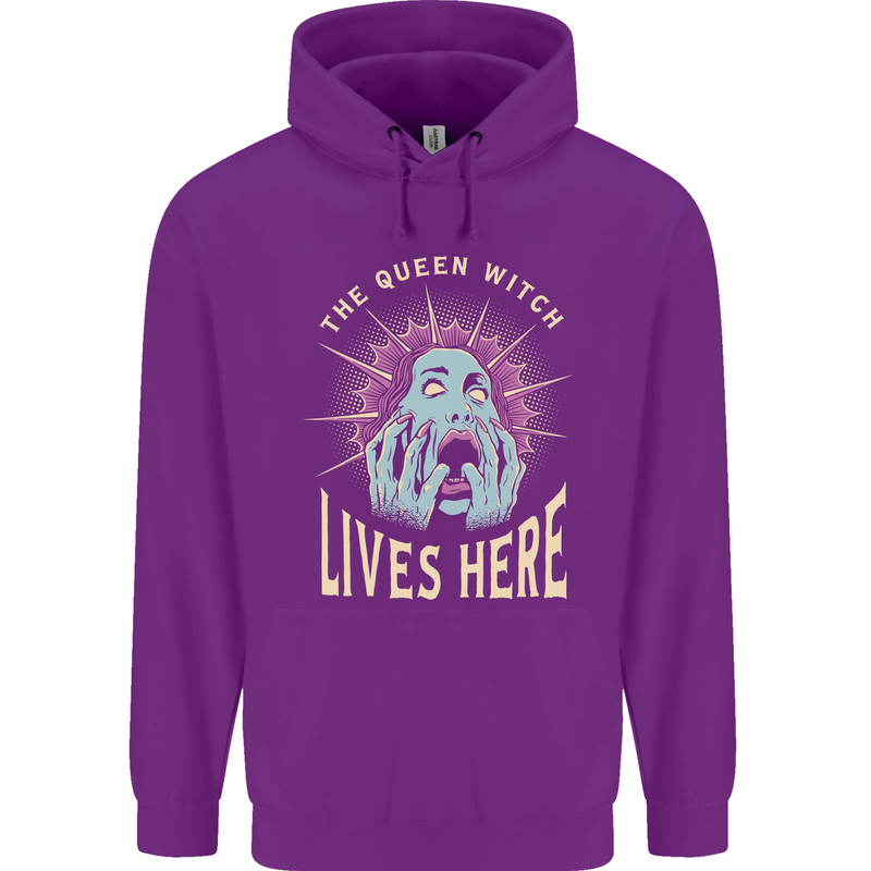 Queen Witch Funny Halloween Wife Girlfriend Childrens Kids Hoodie Purple