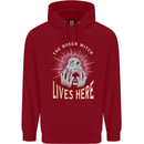 Queen Witch Funny Halloween Wife Girlfriend Childrens Kids Hoodie Red