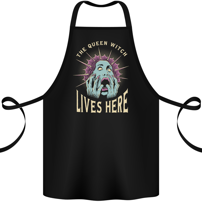 Queen Witch Funny Halloween Wife Girlfriend Cotton Apron 100% Organic Black