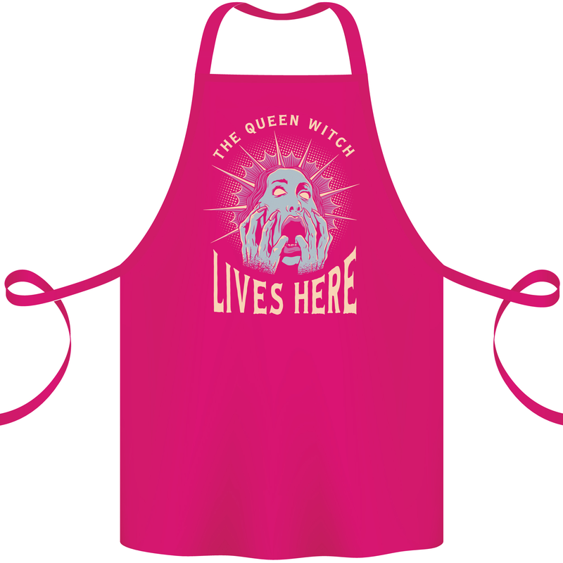 Queen Witch Funny Halloween Wife Girlfriend Cotton Apron 100% Organic Pink