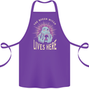 Queen Witch Funny Halloween Wife Girlfriend Cotton Apron 100% Organic Purple
