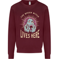 Queen Witch Funny Halloween Wife Girlfriend Kids Sweatshirt Jumper Maroon