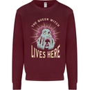 Queen Witch Funny Halloween Wife Girlfriend Kids Sweatshirt Jumper Maroon