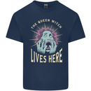 Queen Witch Funny Halloween Wife Girlfriend Kids T-Shirt Childrens Navy Blue