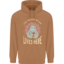 Queen Witch Funny Halloween Wife Girlfriend Mens 80% Cotton Hoodie Caramel Latte