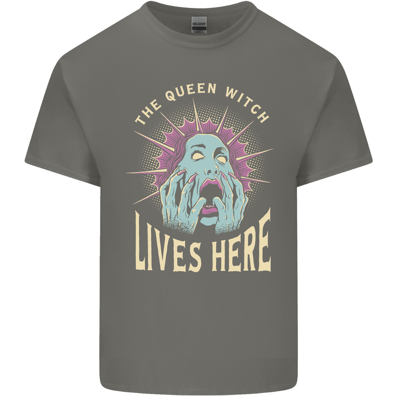 Queen Witch Funny Halloween Wife Girlfriend Mens Cotton T-Shirt Tee Top Charcoal