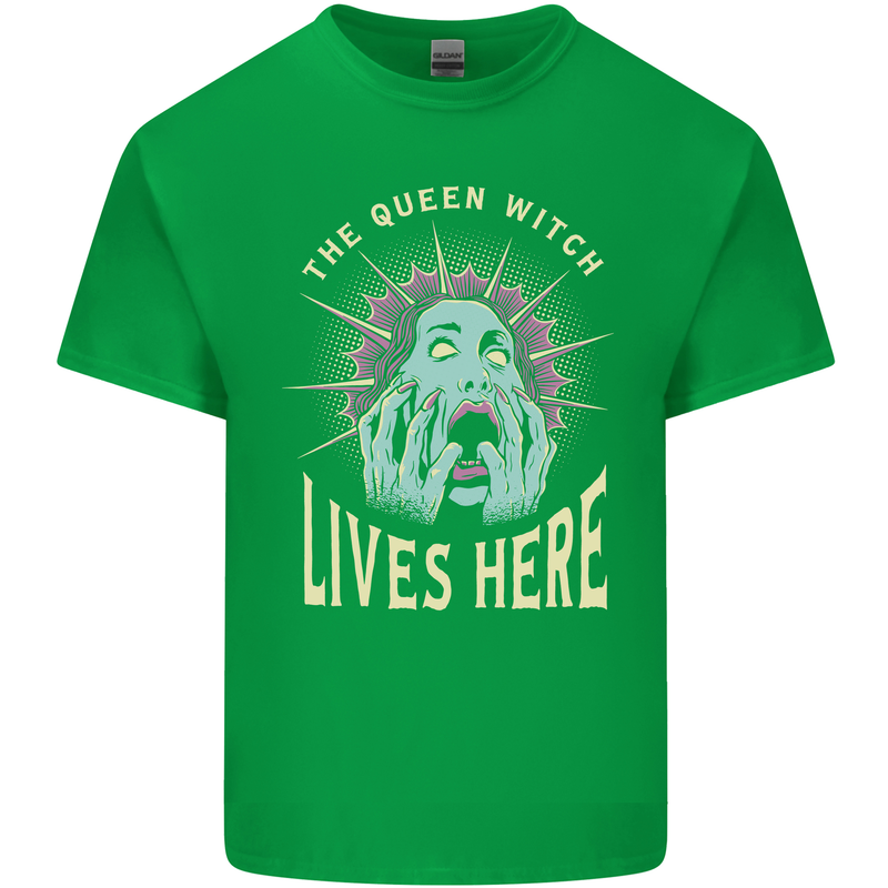 Queen Witch Funny Halloween Wife Girlfriend Mens Cotton T-Shirt Tee Top Irish Green