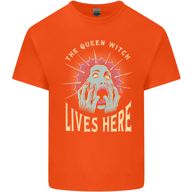Queen Witch Funny Halloween Wife Girlfriend Mens Cotton T-Shirt Tee Top Orange