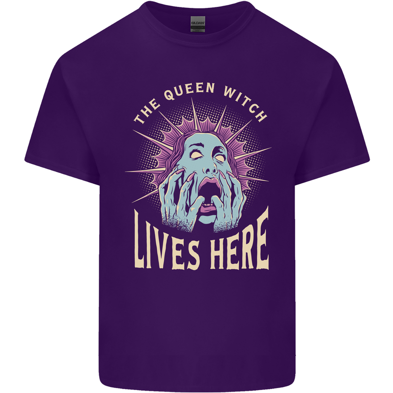 Queen Witch Funny Halloween Wife Girlfriend Mens Cotton T-Shirt Tee Top Purple