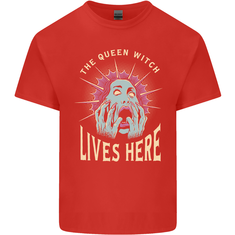 Queen Witch Funny Halloween Wife Girlfriend Mens Cotton T-Shirt Tee Top Red