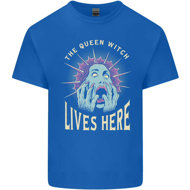 Queen Witch Funny Halloween Wife Girlfriend Mens Cotton T-Shirt Tee Top Royal Blue