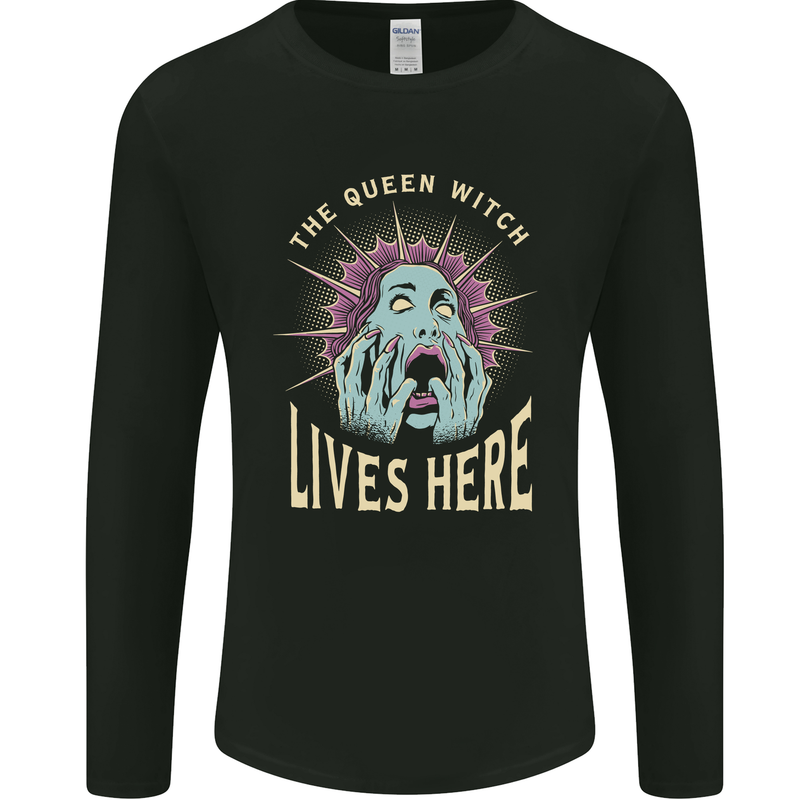 Queen Witch Funny Halloween Wife Girlfriend Mens Long Sleeve T-Shirt Black