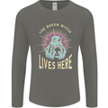 Queen Witch Funny Halloween Wife Girlfriend Mens Long Sleeve T-Shirt Charcoal