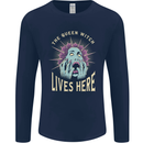 Queen Witch Funny Halloween Wife Girlfriend Mens Long Sleeve T-Shirt Navy Blue