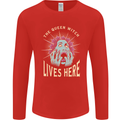 Queen Witch Funny Halloween Wife Girlfriend Mens Long Sleeve T-Shirt Red