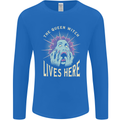 Queen Witch Funny Halloween Wife Girlfriend Mens Long Sleeve T-Shirt Royal Blue