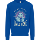 Queen Witch Funny Halloween Wife Girlfriend Mens Sweatshirt Jumper Royal Blue