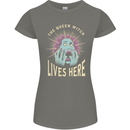 Queen Witch Funny Halloween Wife Girlfriend Womens Petite Cut T-Shirt Charcoal