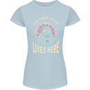 Queen Witch Funny Halloween Wife Girlfriend Womens Petite Cut T-Shirt Light Blue