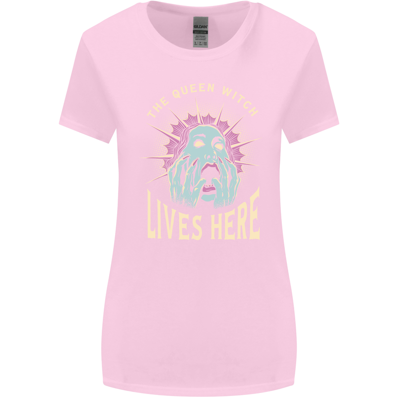 Queen Witch Funny Halloween Wife Girlfriend Womens Wider Cut T-Shirt Light Pink