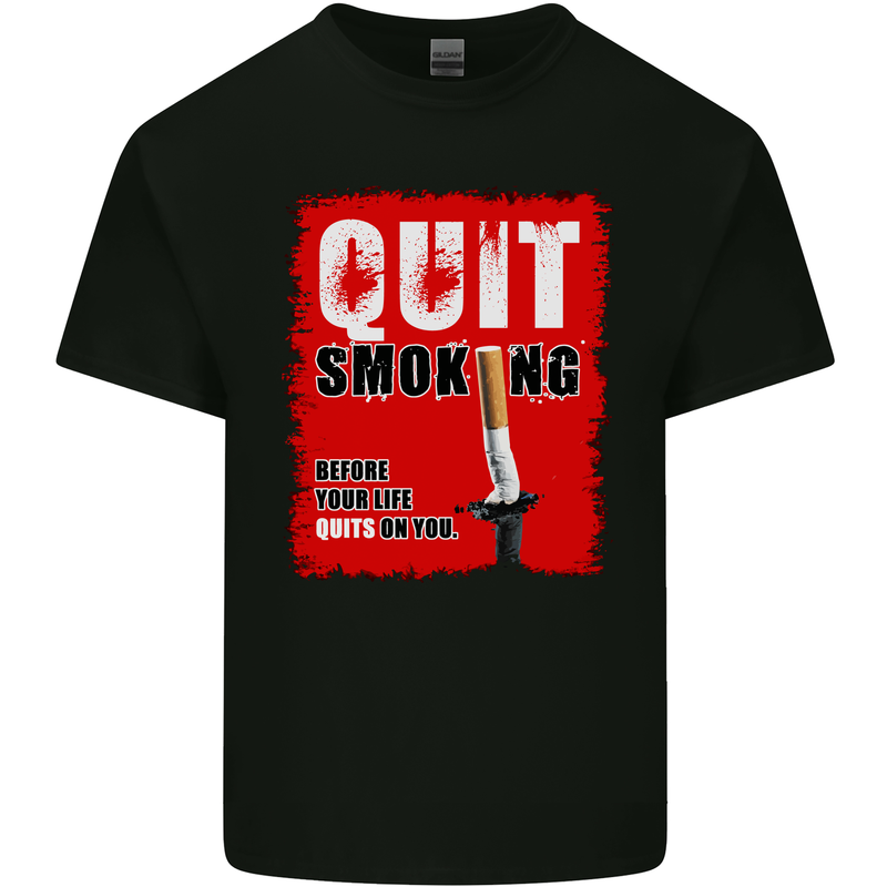 Quit Smoking Before Your Life Quits on You Kids T-Shirt Childrens Black