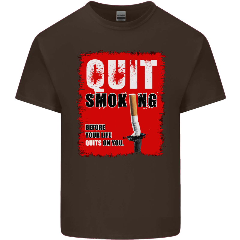 Quit Smoking Before Your Life Quits on You Kids T-Shirt Childrens Chocolate
