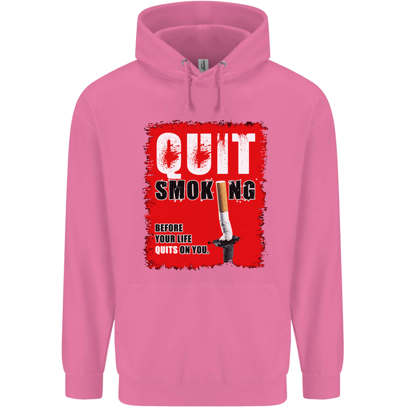 Quit Smoking Before Your Life Quits on You Mens 80% Cotton Hoodie Azelea
