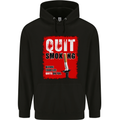 Quit Smoking Before Your Life Quits on You Mens 80% Cotton Hoodie Black
