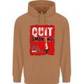 Quit Smoking Before Your Life Quits on You Mens 80% Cotton Hoodie Caramel Latte
