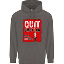 Quit Smoking Before Your Life Quits on You Mens 80% Cotton Hoodie Charcoal