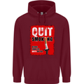 Quit Smoking Before Your Life Quits on You Mens 80% Cotton Hoodie Maroon