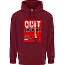 Quit Smoking Before Your Life Quits on You Mens 80% Cotton Hoodie Maroon