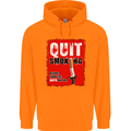 Quit Smoking Before Your Life Quits on You Mens 80% Cotton Hoodie Orange