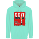 Quit Smoking Before Your Life Quits on You Mens 80% Cotton Hoodie Peppermint