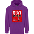 Quit Smoking Before Your Life Quits on You Mens 80% Cotton Hoodie Purple
