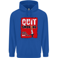Quit Smoking Before Your Life Quits on You Mens 80% Cotton Hoodie Royal Blue