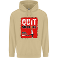 Quit Smoking Before Your Life Quits on You Mens 80% Cotton Hoodie Sand