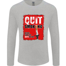 Quit Smoking Before Your Life Quits on You Mens Long Sleeve T-Shirt Sports Grey