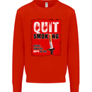 Quit Smoking Before Your Life Quits on You Mens Sweatshirt Jumper Bright Red