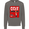 Quit Smoking Before Your Life Quits on You Mens Sweatshirt Jumper Charcoal