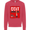 Quit Smoking Before Your Life Quits on You Mens Sweatshirt Jumper Heliconia