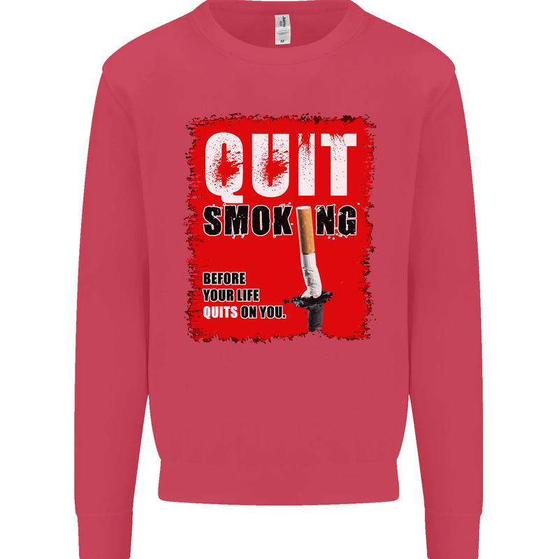 Quit Smoking Before Your Life Quits on You Mens Sweatshirt Jumper Heliconia