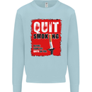 Quit Smoking Before Your Life Quits on You Mens Sweatshirt Jumper Light Blue