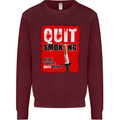 Quit Smoking Before Your Life Quits on You Mens Sweatshirt Jumper Maroon