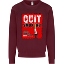 Quit Smoking Before Your Life Quits on You Mens Sweatshirt Jumper Maroon