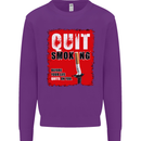Quit Smoking Before Your Life Quits on You Mens Sweatshirt Jumper Purple